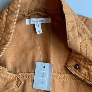 Size small, mustard color, 100% cotton jacket from Maurices.